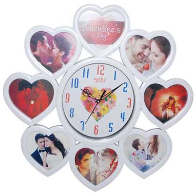 "Love Clock cum Photo Frame - Code5151 (White)-002 - Click here to View more details about this Product